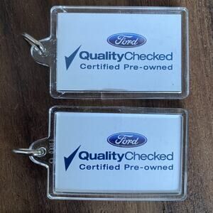 2 Ford Quality Checked Certified Keychain Key USA Made Vintage